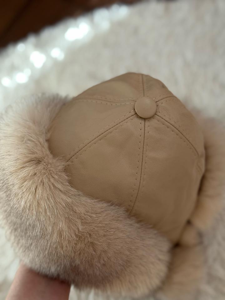 тёплая зимняя шапка-ушанка мех норки