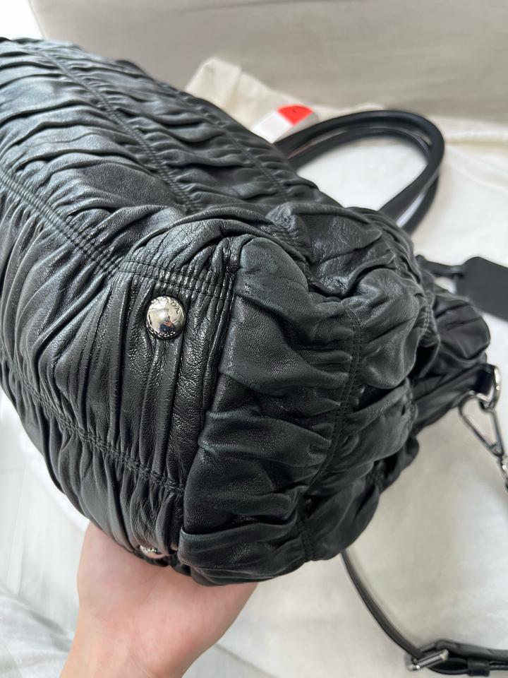 Prada Black Nappa Gaufre Leather Tote Bag