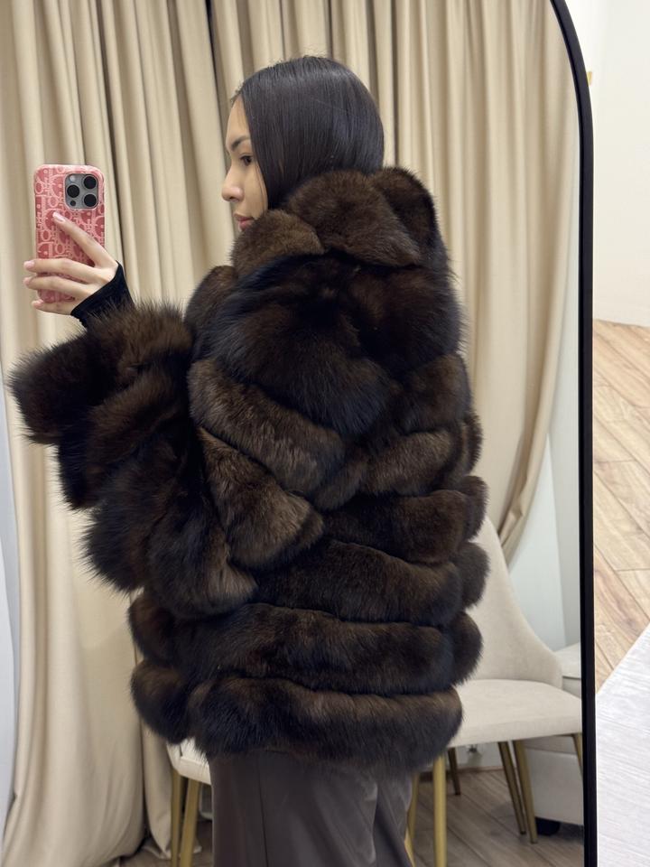 Шуба натуральный песец