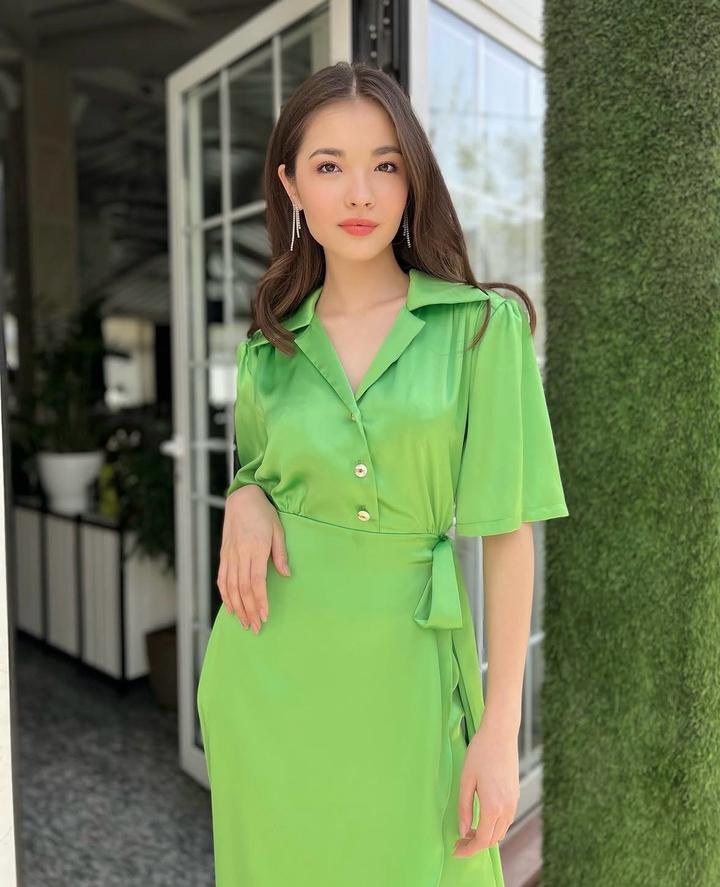 Весеннее платье салатового оттенка от магазина Lusabitovna.kz