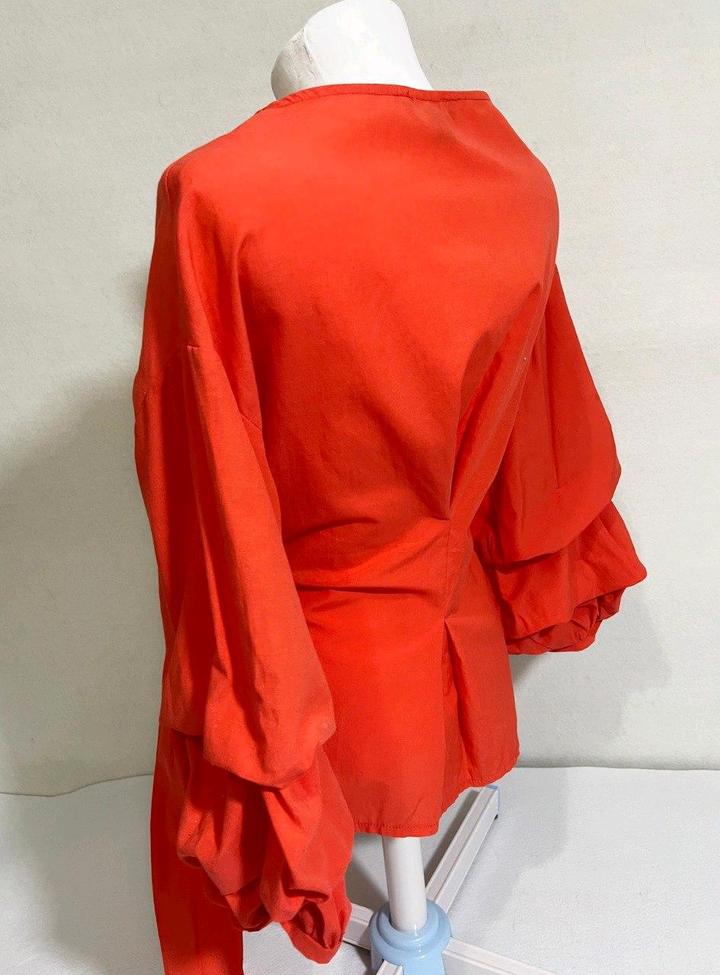 Блуза M 46 размер блузка коралловая рубашка рукав 3/4