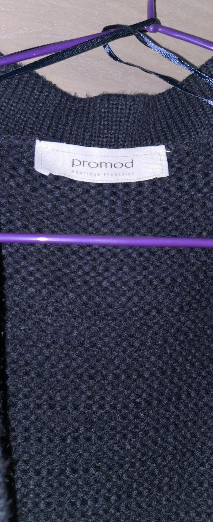 Темно синий кардиган, крупной вязки Promod