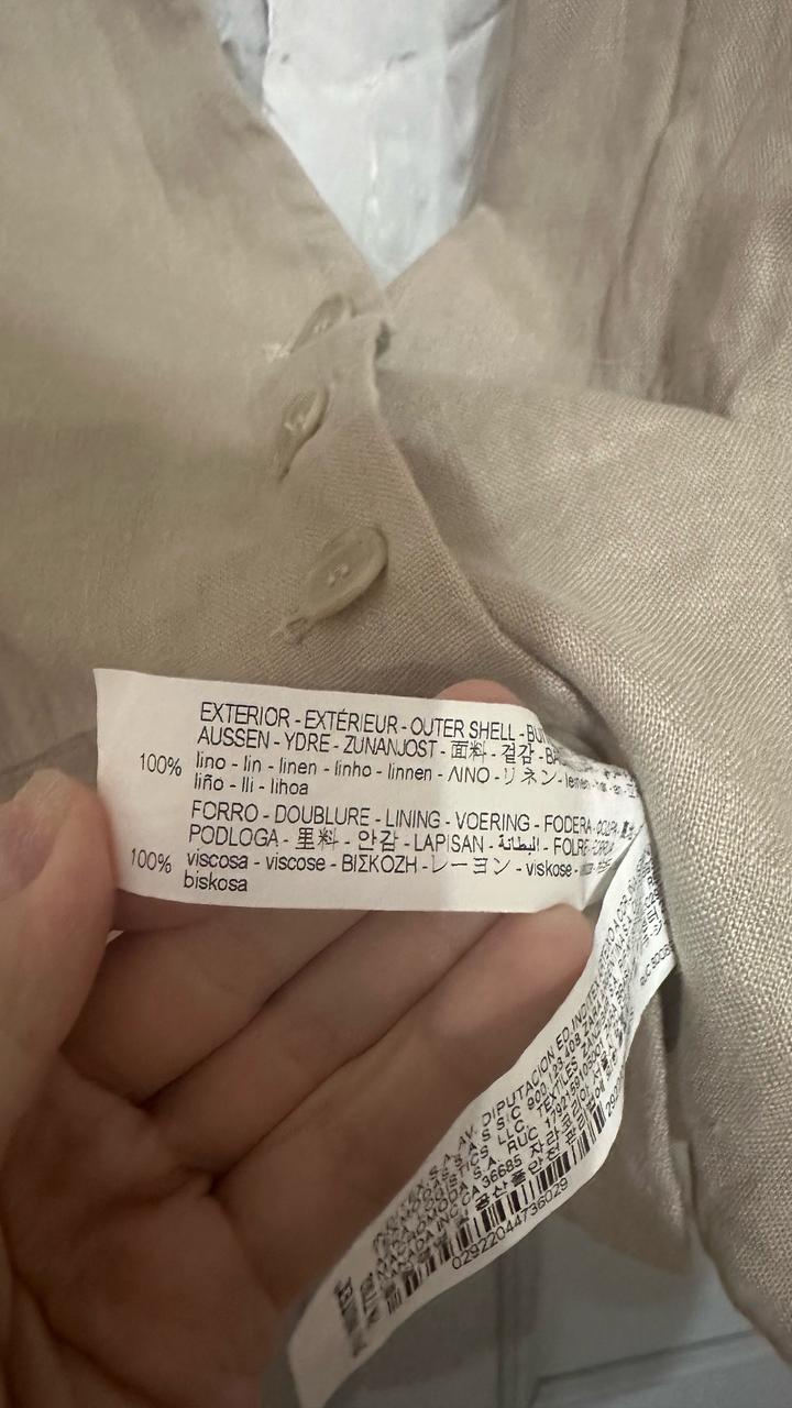 Стильный льняной жакет с коротким рукавом Zara