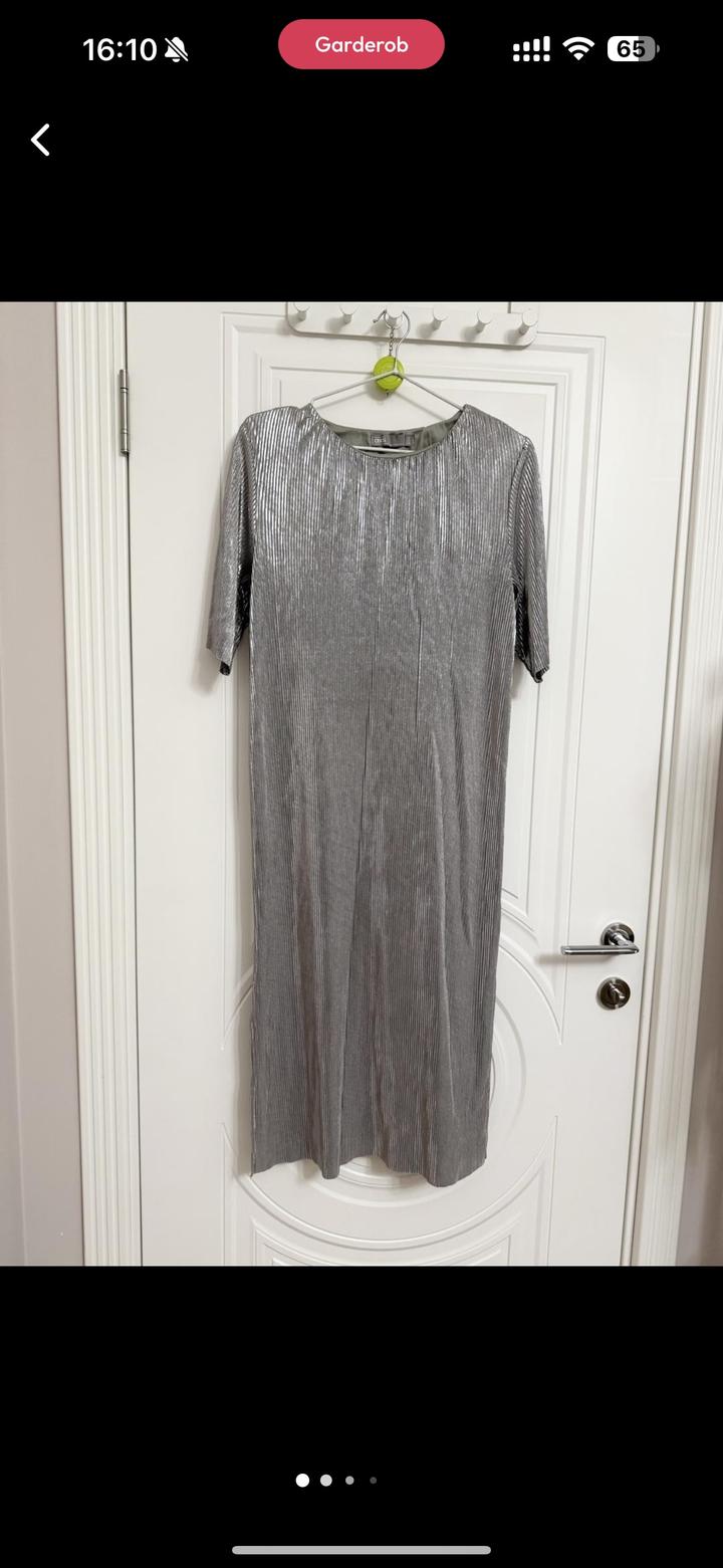 Платье ASOS плиссе металлик | M