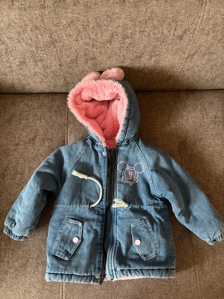 Джинсовая утепленная детская куртка