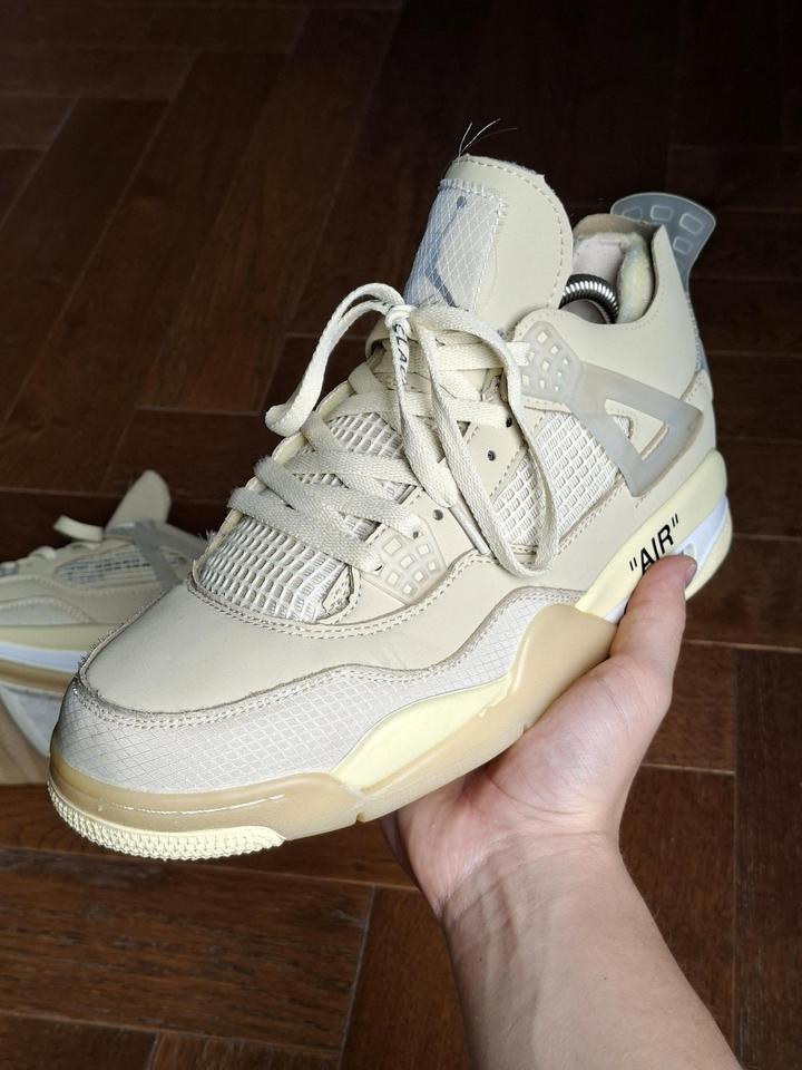 Nike Air Jordan 4 Off-White "Sail" (Реплика), размер 42
