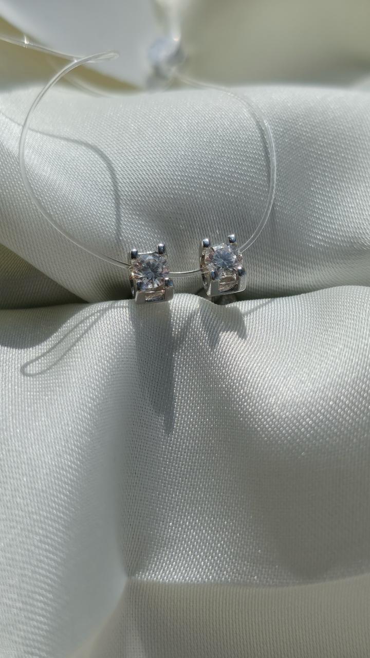 Пусеты с натуральными бриллиантами новые