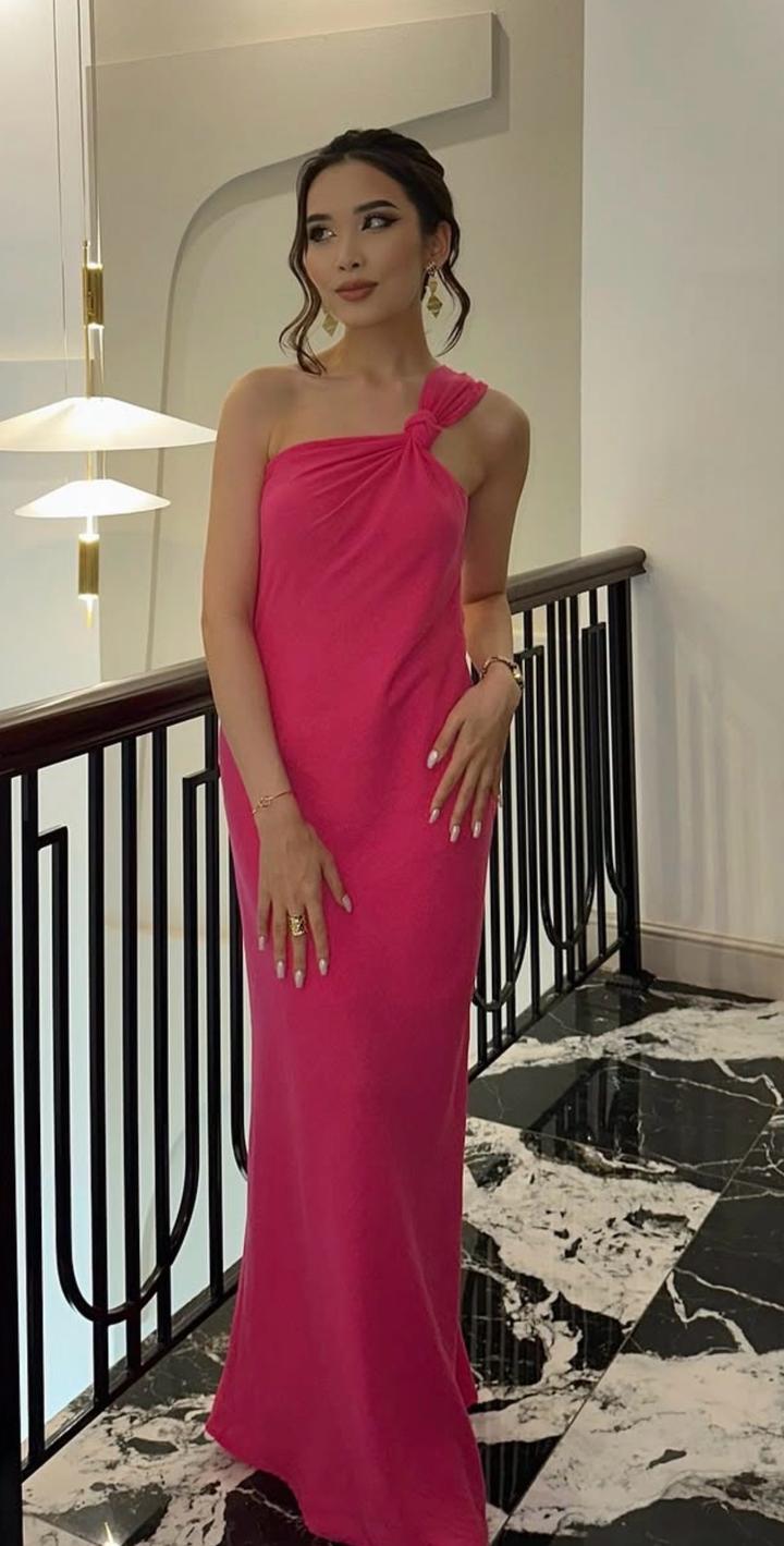 Розовое/Фуксия платье лён