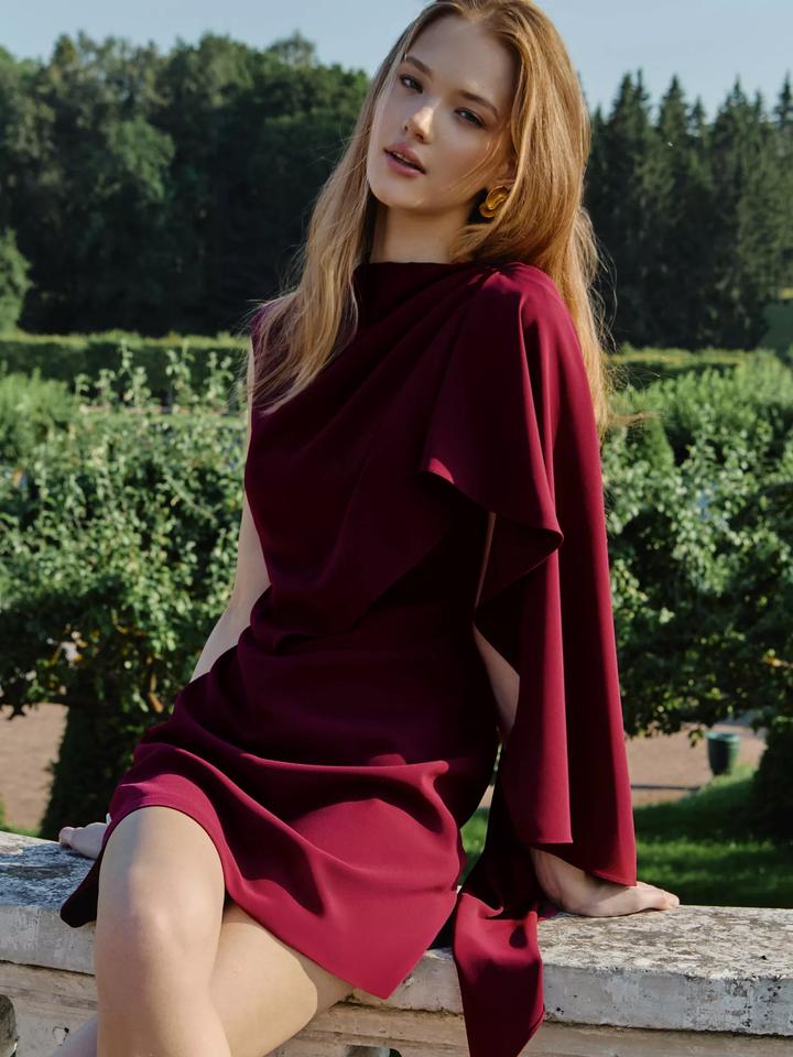 Бордовое платье Lichi