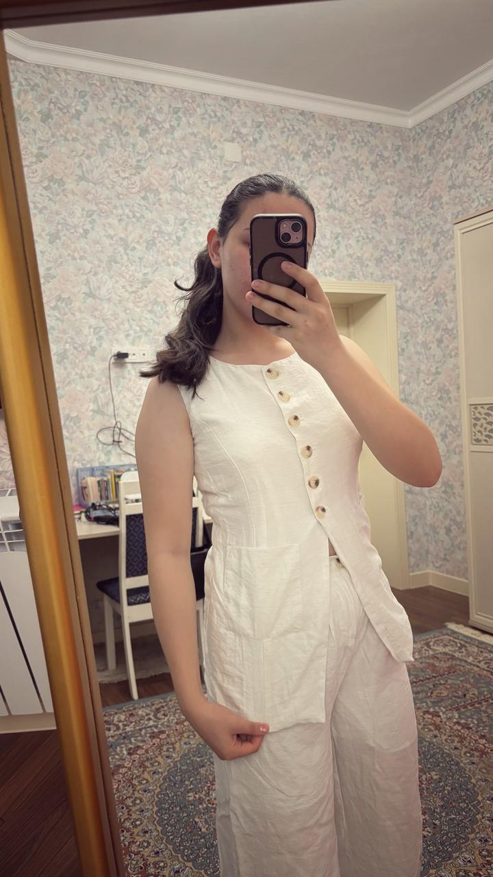 Льняная двойка белая