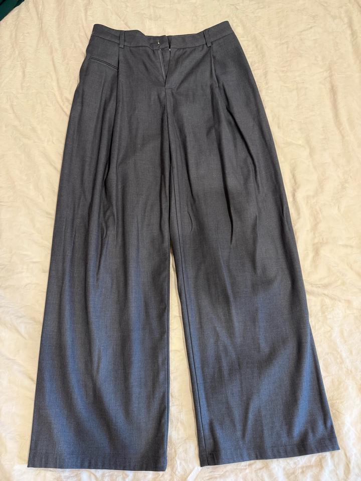 Брюки палаццо серые М