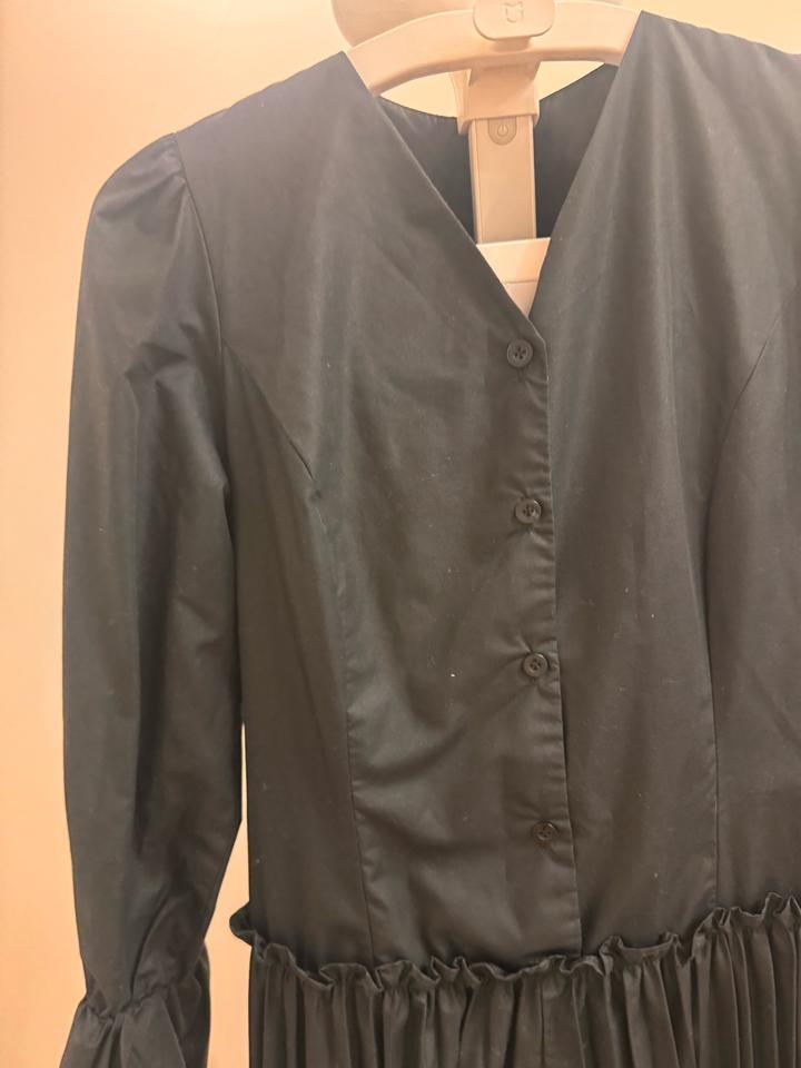 Черное хлопковое платье корейского бренда