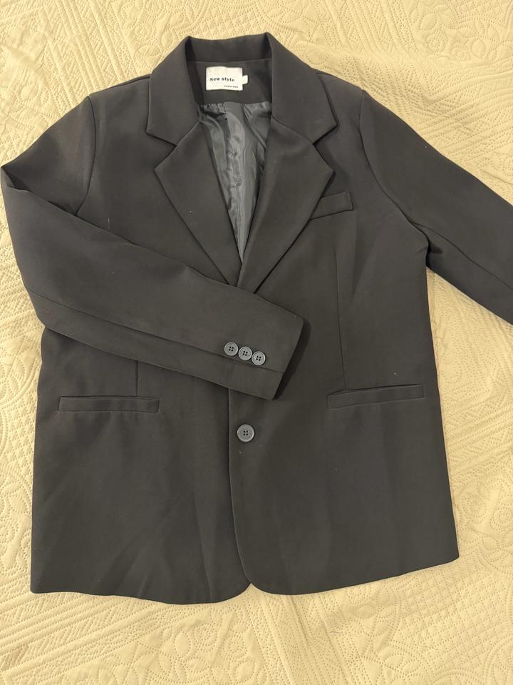 Пиджак черный , New Style, размер оверсайз до 46