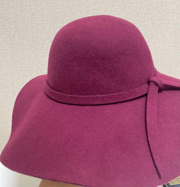 Шляпа бургунди 100% шерсть