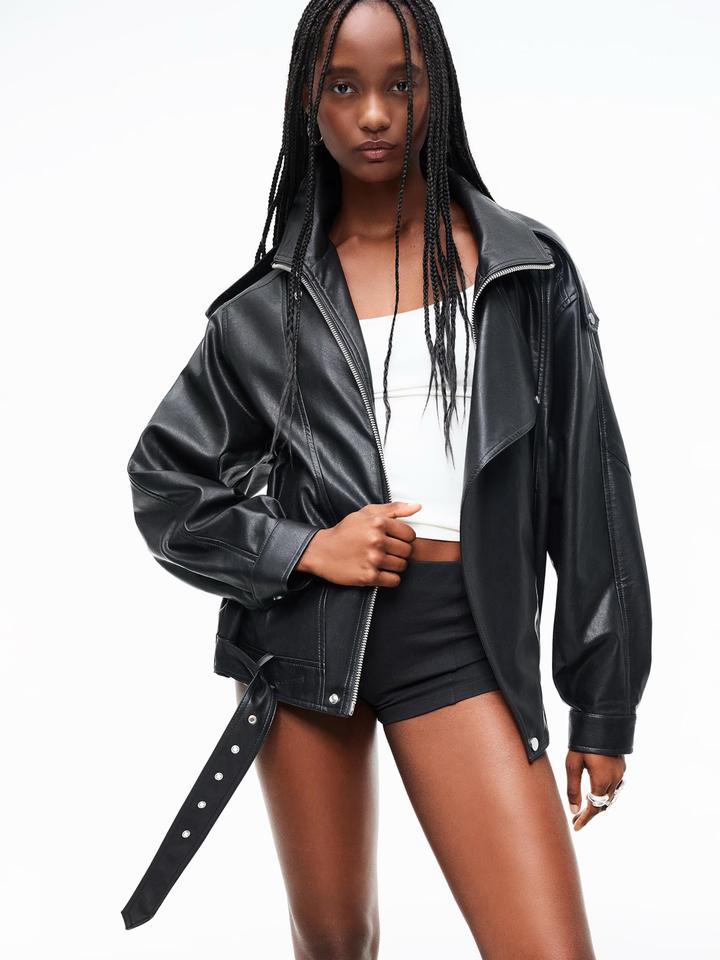 куртка из искусственной кожи bershka