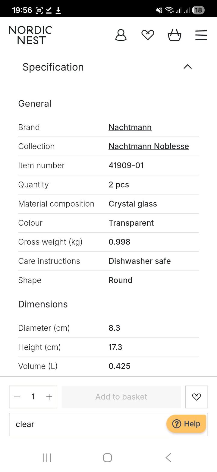 Nachtmann пара хрустальных бокалов Германия
