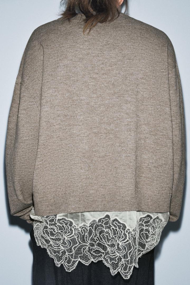 Свитер с кружевами Zara