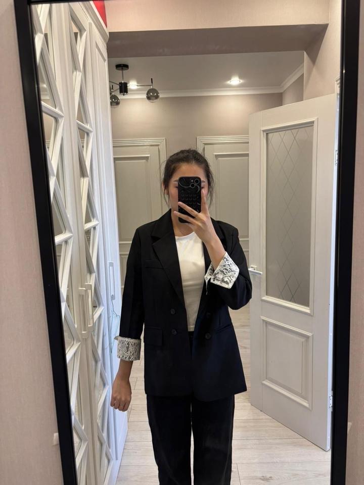 Пиджак серый / черный