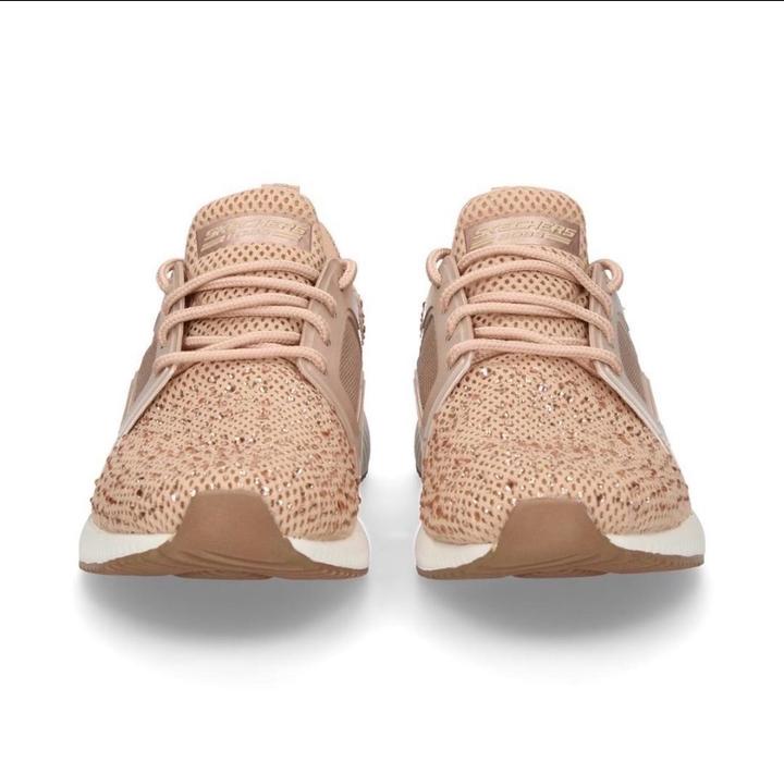 Оригинальные кроссовки Skechers BOBS со стразами (Rose Gold)
