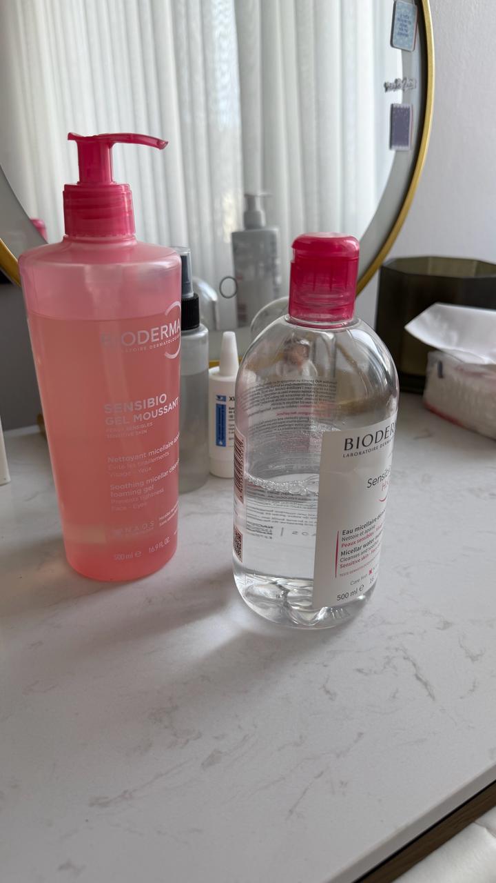 Набор для лица BIODERMA sensibio миццелярнчя вода. очищающий гель для лица