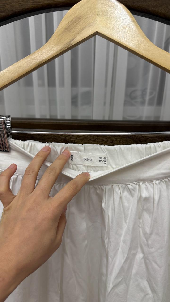 Юбка белая на лето Mango размер XS длина миди