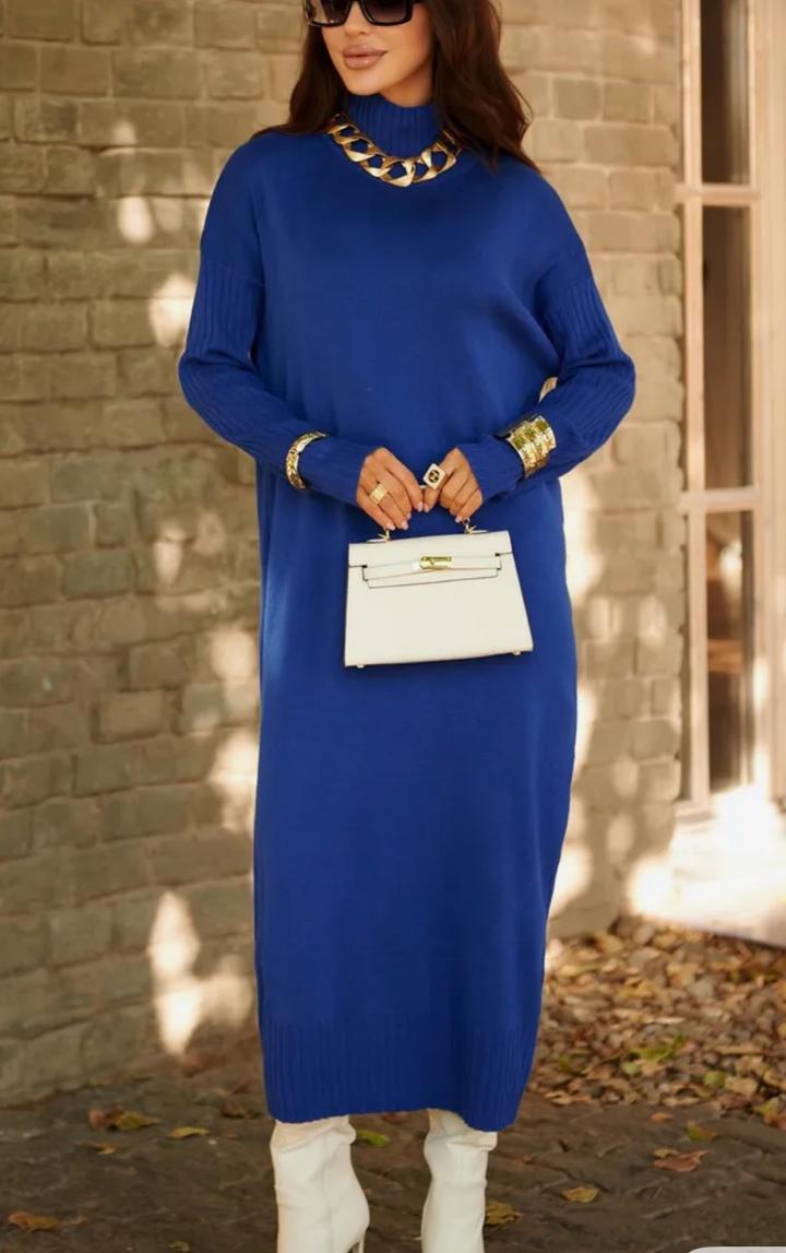 Платье-свитер с длинным рукавом