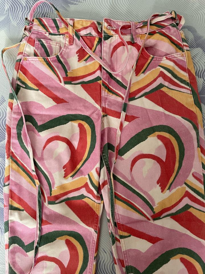 Джинсы-праздник! Психоделический принт в стиле 70-х 🌈 хиппи