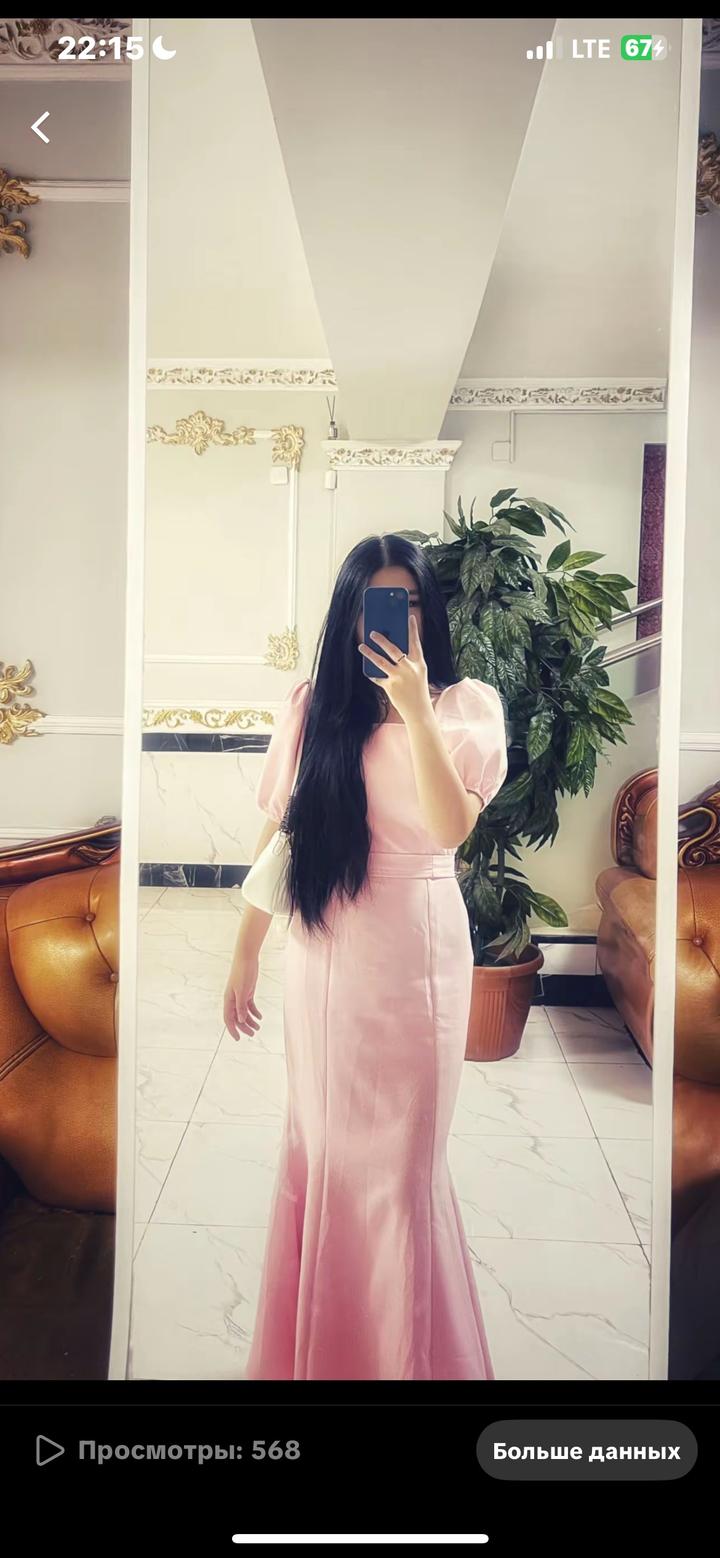 вечернее розовое платье