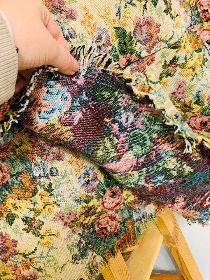 Гобеленовая мини юбка с бахромой