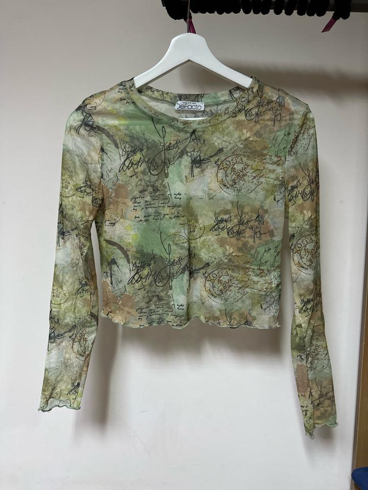 Сетчатый кроп-лонгслив