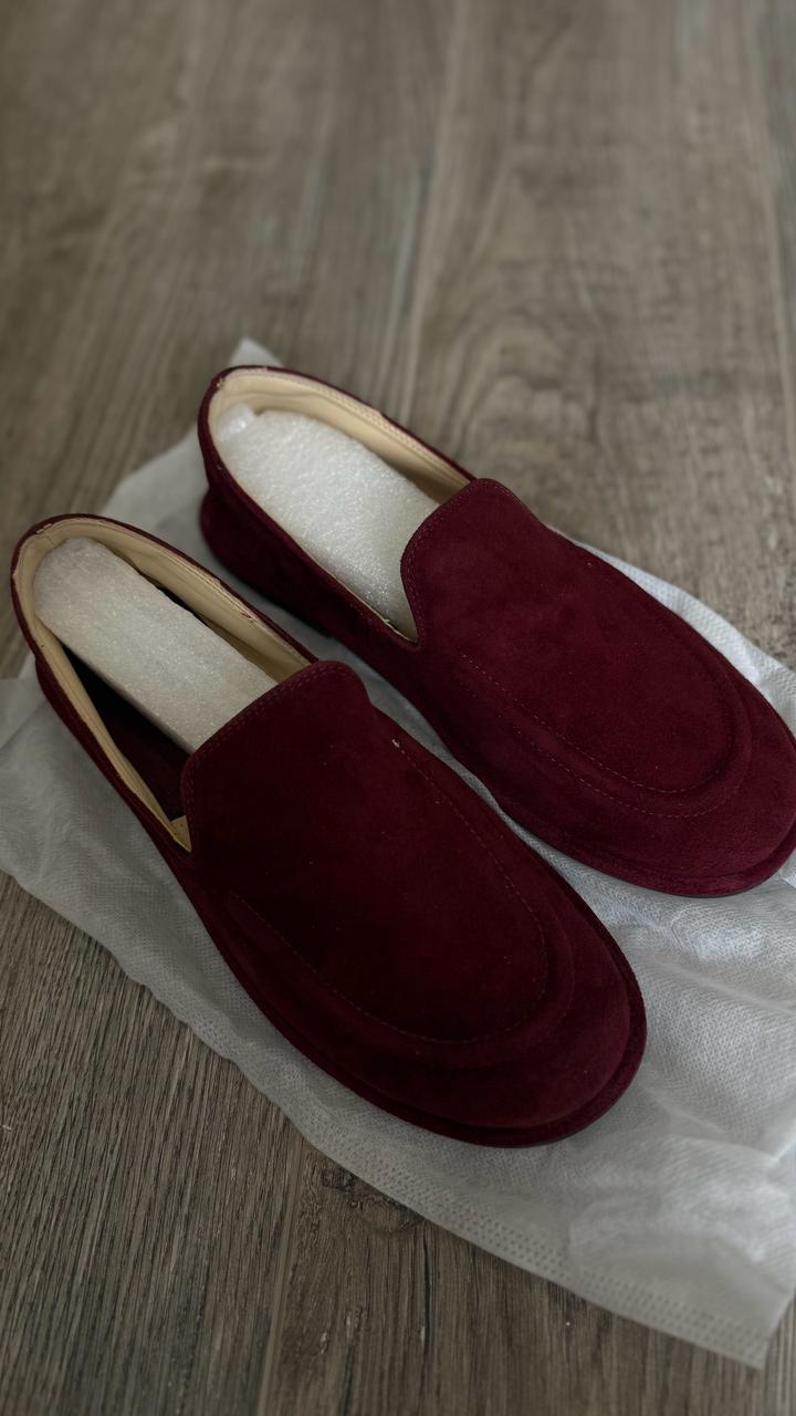 Лоферы из натуральной замши