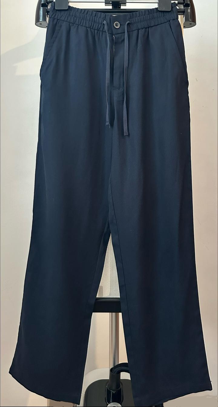 Брюки Zara на завязках (S) — темно-синие / Navy