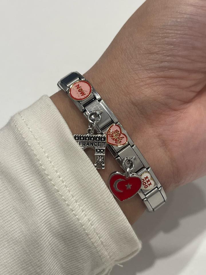 Italian Charm Bracelet + 5 шармов в комплекте