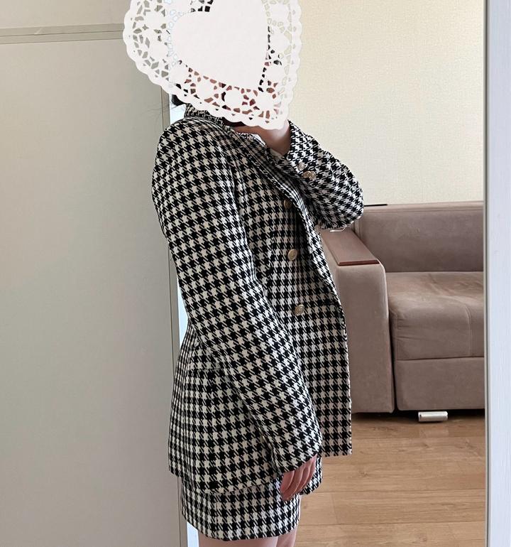Твидовый костюм ZARA (пиджак, шорты)