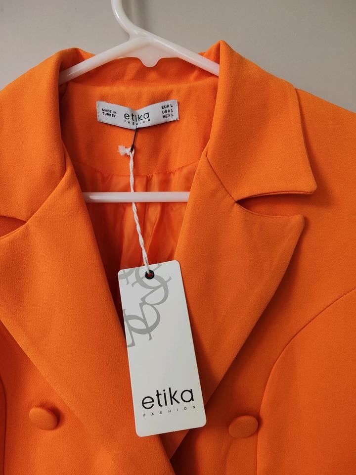 Пиджак Etika L оранжевый двубортный Турция