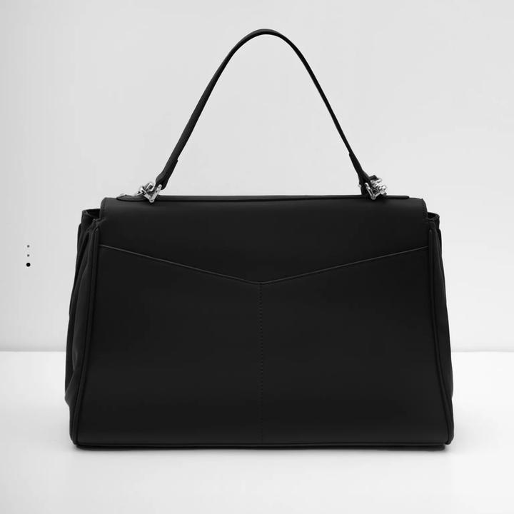 Прямоугольная черная сумка с металлическим замком из экокожи, формат А4, Lichi