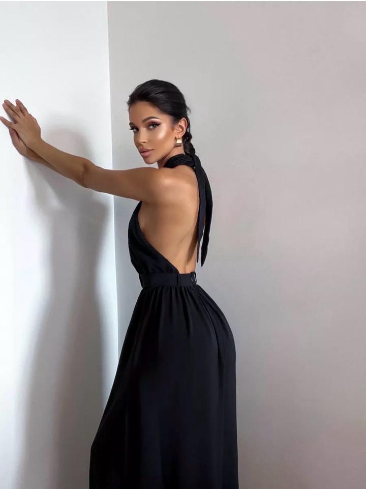 Вечерний комбинезон черный