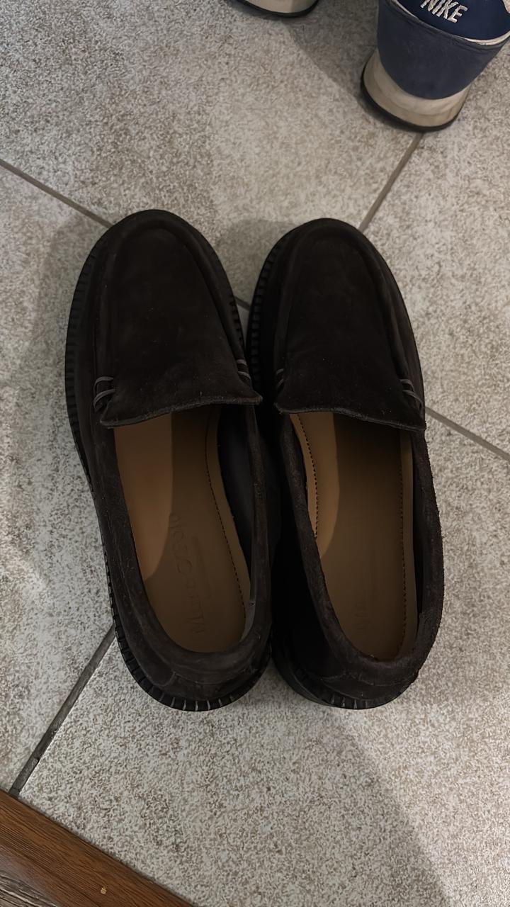 Коричневые замшевые лоферы Marco polo