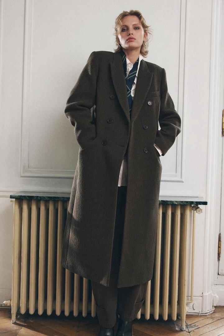 Пальто Zara зелёное