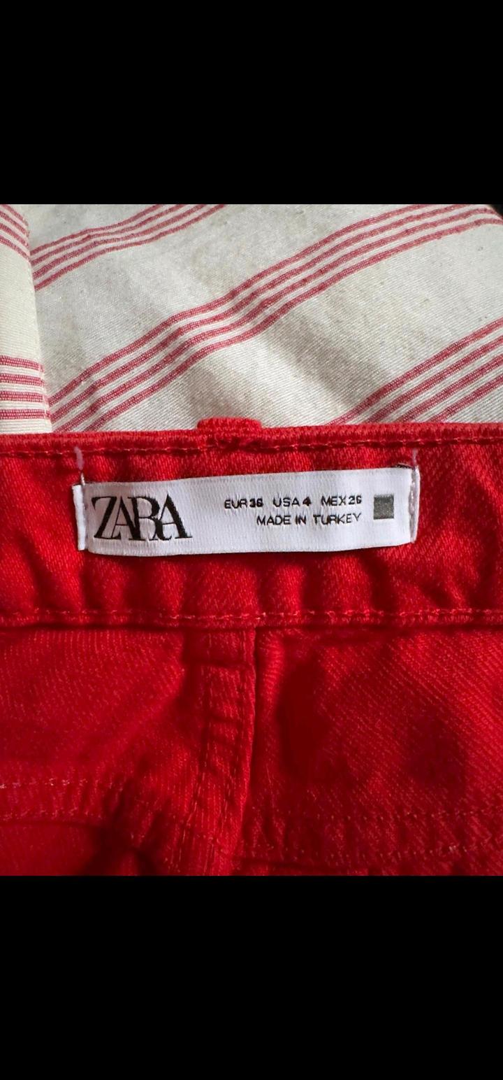 Zara красные трендовые джинсы 36