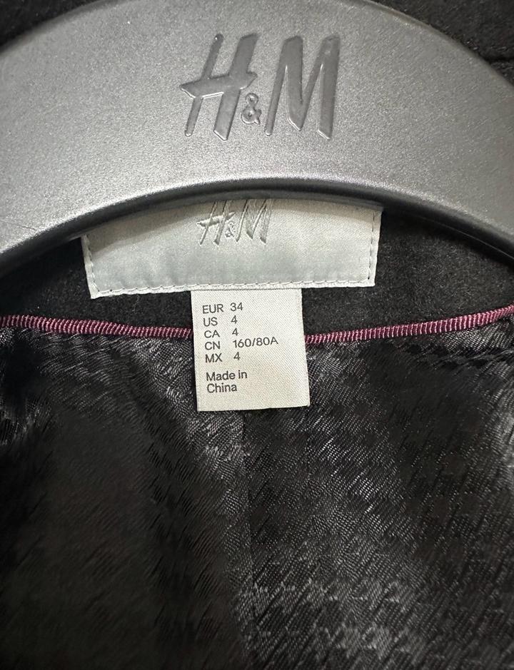 Пальто НМ шерсть 64% новое XS