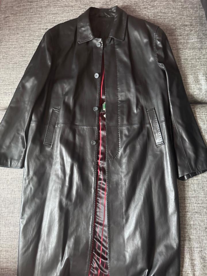 Мужской кожаный плащ lordini