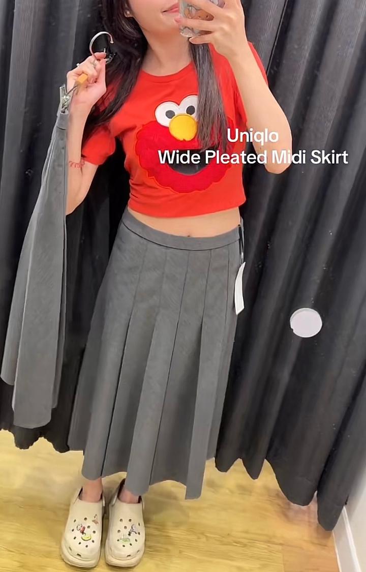 Шерстяная плессированная юбка Uniqlo