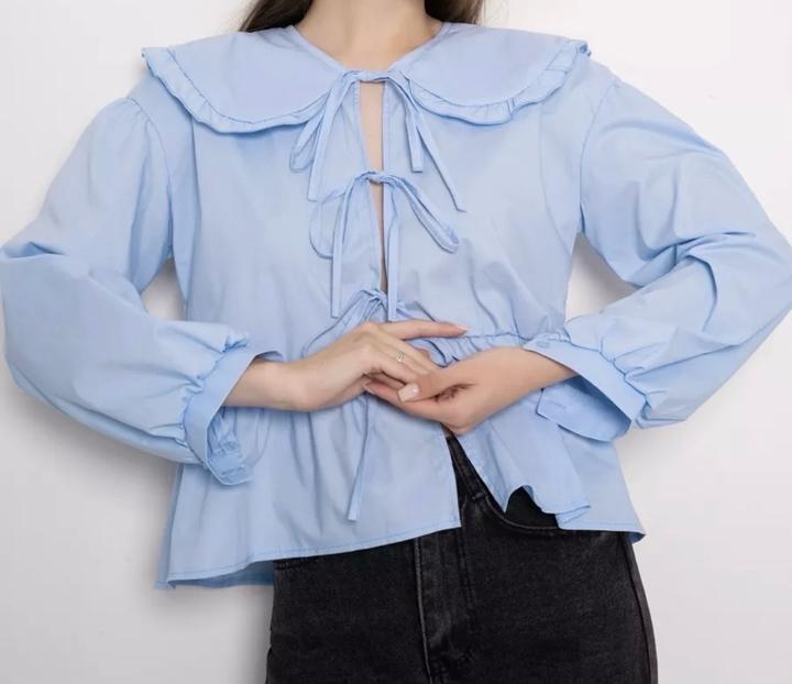 Женская рубашка на завязках
