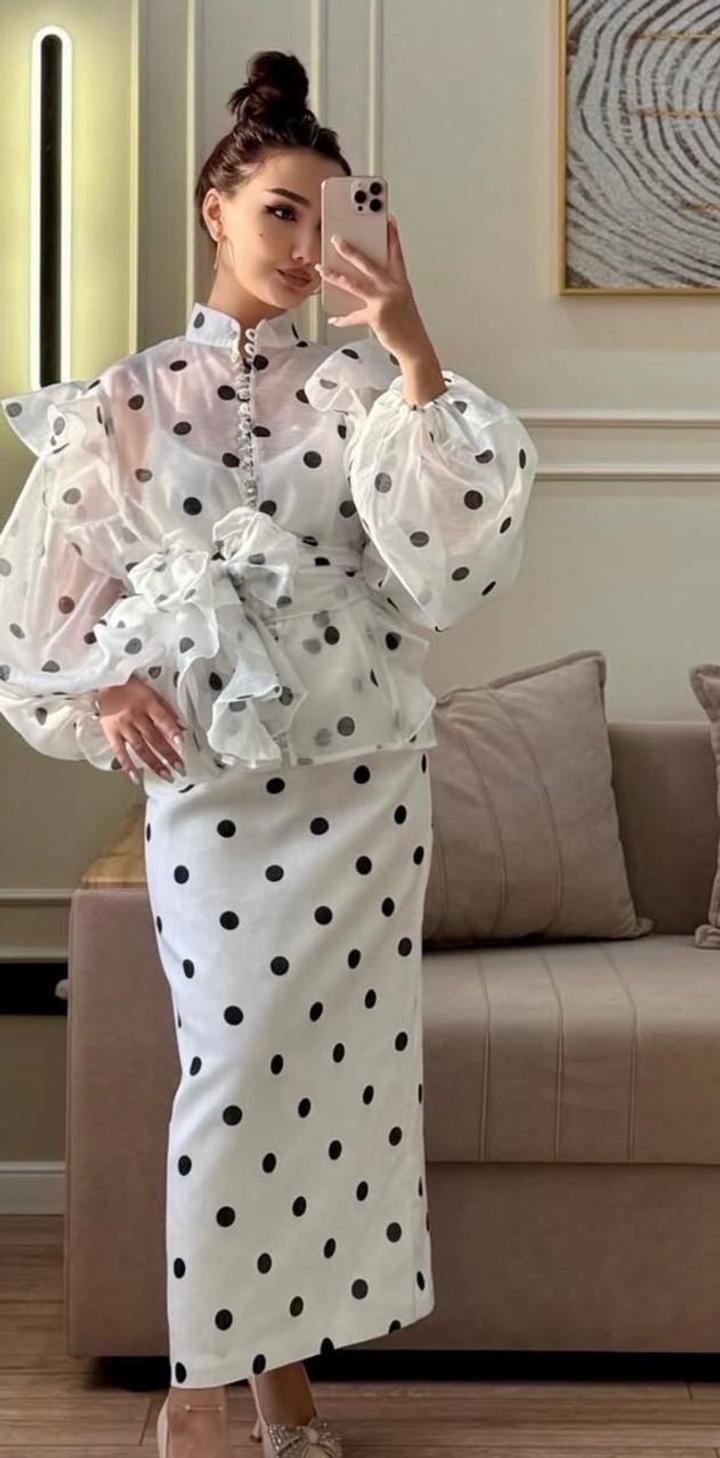 Платье тройка в горошек