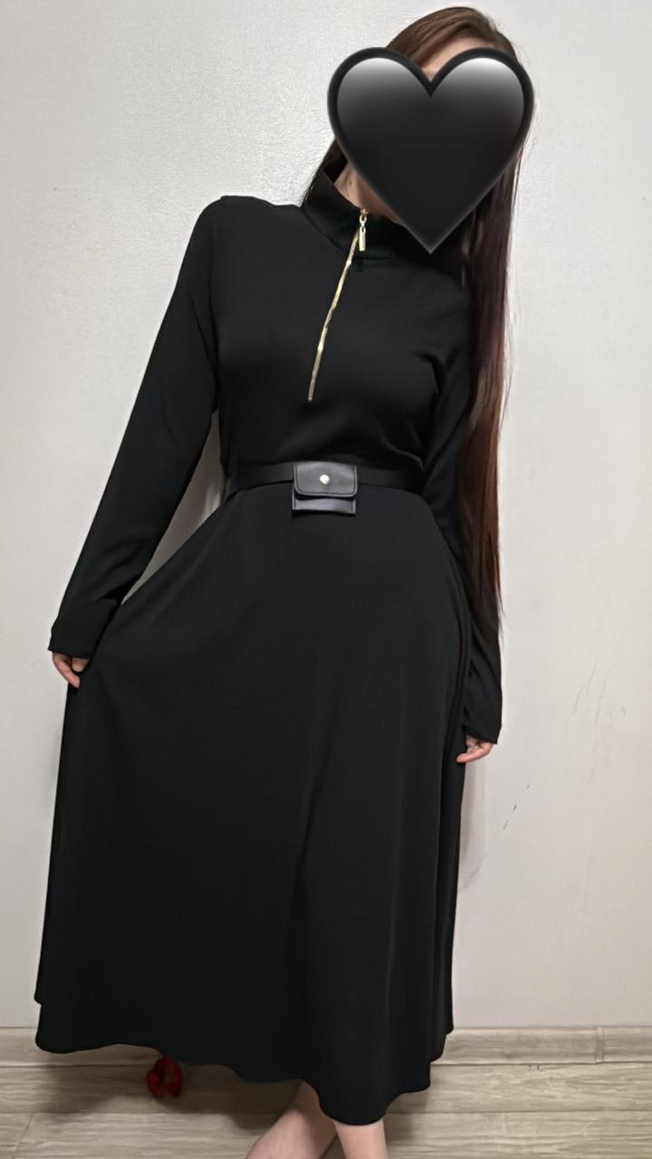 Платье-миди из трикотажа лапша