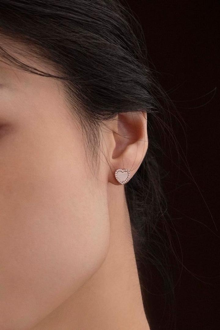 Серьги пусеты сердце Апм Монако