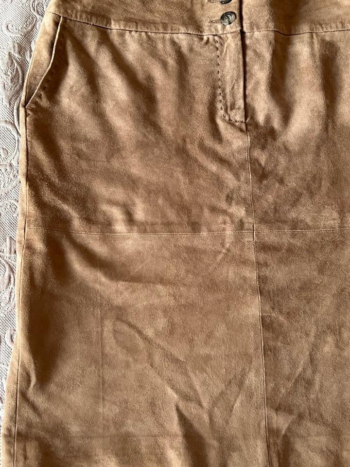 Юбка коричневая из кожи MaxMara