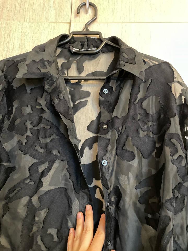 Блузка рубашка Zara черная