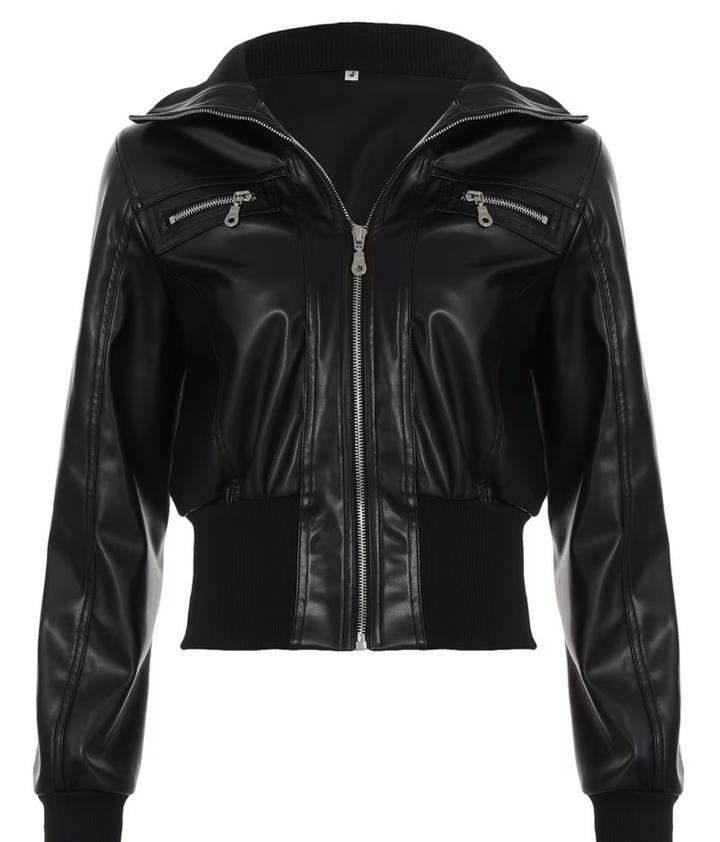 Кожаная куртка приталенная